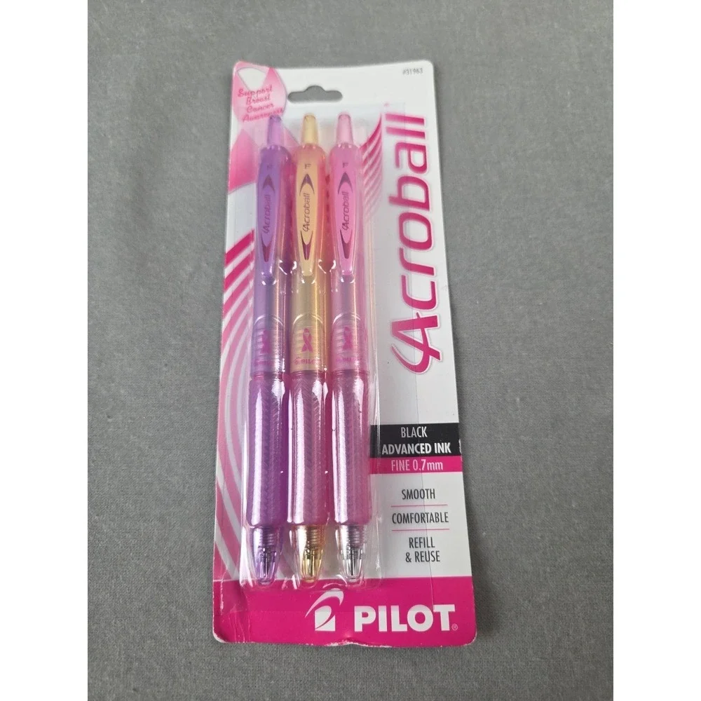 Pilot Acroball for a Cure Breast Cancer‎ Awareness Black Ink Retractable 0.7 mm